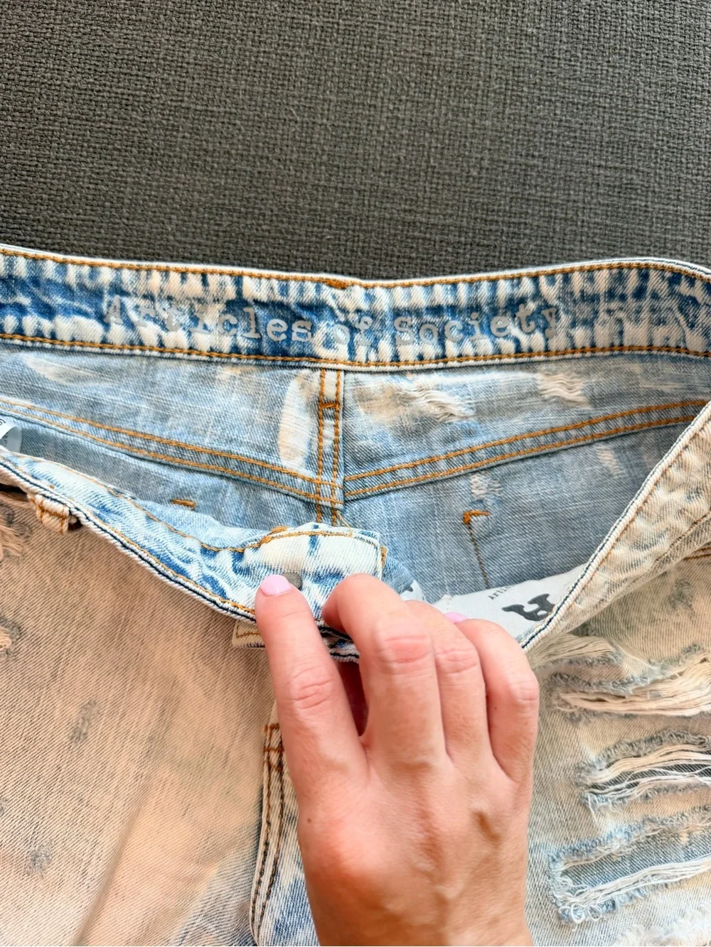 Articles of Society Acid Wash Denim Jeans - Blue